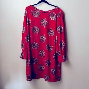 Ann Taylor Loft Dress Red Paisley size 18